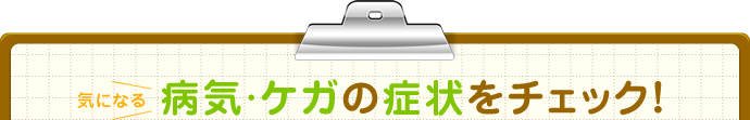 気になる病気・ケガの症状をチェック！